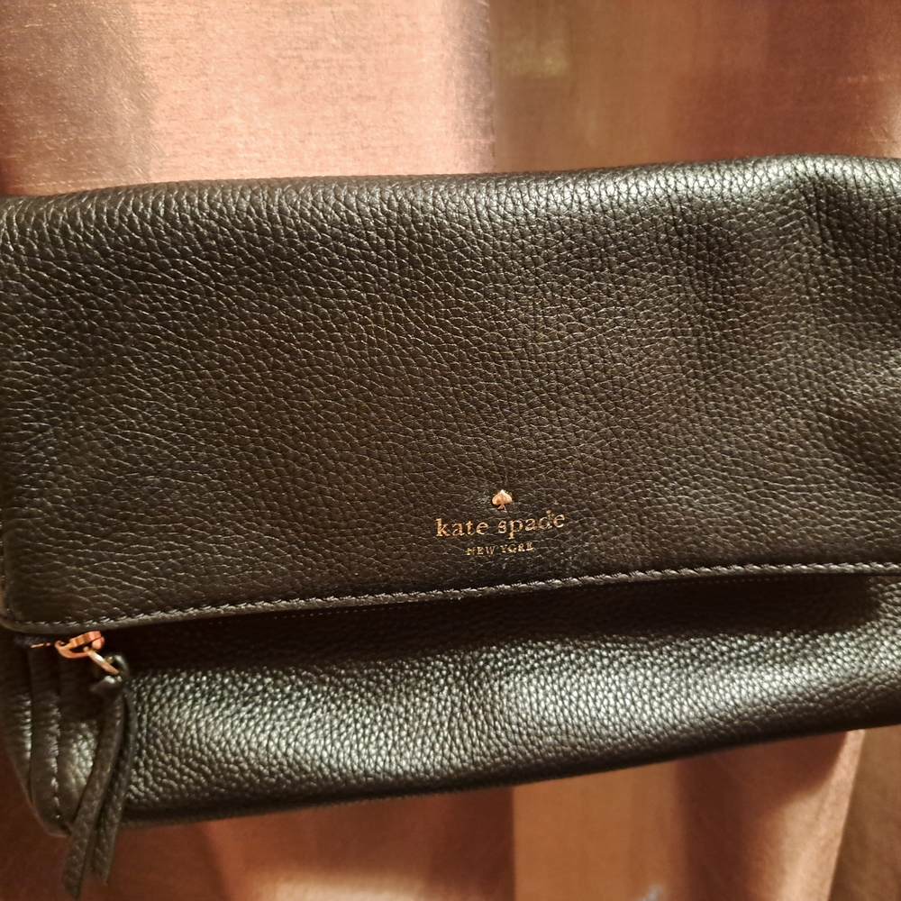 Kate Spade Black Pebbled Leather Wristlet